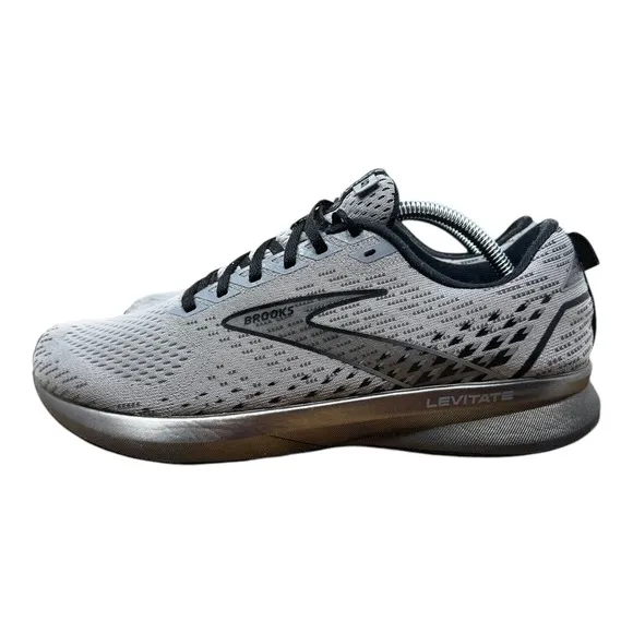 Brooks Levitate 5 Mens 10 D Shoes Gray Running Walking Gym Cushion Lace Up