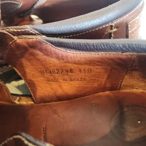 Brown Bison Leather Fisherman Sandals with Adjustable Buckle