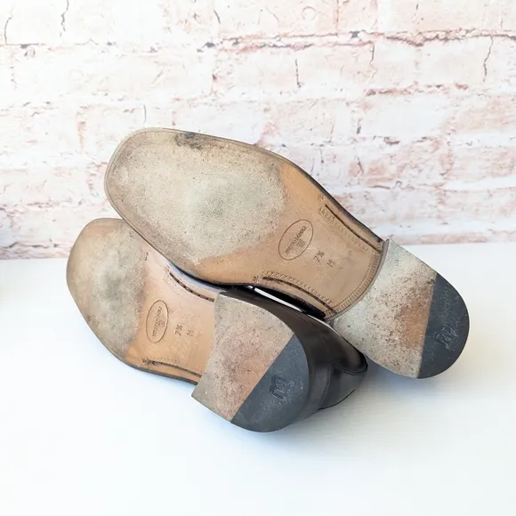 Bruno Magli Black Leather Loafers Slip-Ons