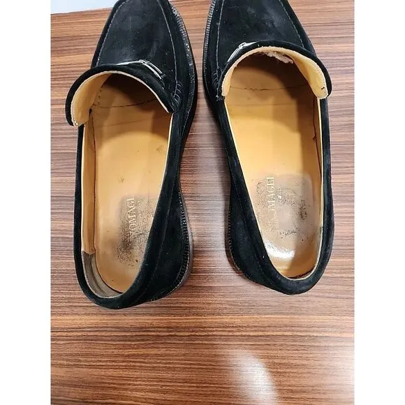 Bruno Magli Loafers Mens 9 Black Suede Bit Blaine Dress Shoes Slip‎ On Italy