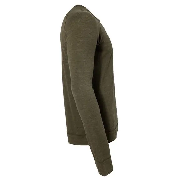 Burberry Brit Crewneck Long Sleeve T-Shirt in Olive Lyocell