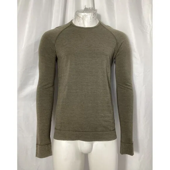 Burberry Brit Crewneck Long Sleeve T-Shirt in Olive Lyocell