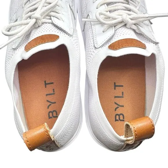BYLT | Men | Lido Knit White Minimalist Casual Lace Sneakers | Size 12