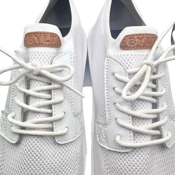 BYLT | Men | Lido Knit White Minimalist Casual Lace Sneakers | Size 12