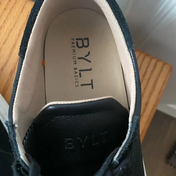 BYLT Premium Basics Retroday Black Leather/Suede Low Sneakers SZ 13