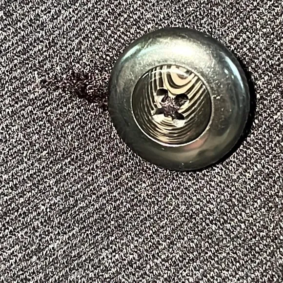 CABI Charcoal Grey Ponte Knit Three Button Crew Blazer Jacket SZ M