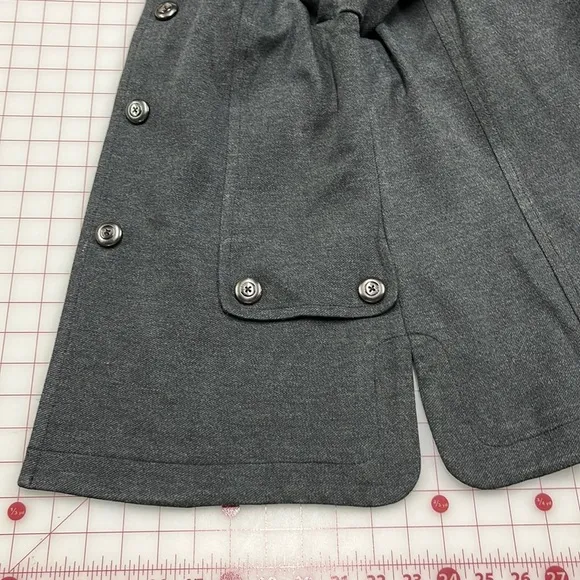 CABI Charcoal Grey Ponte Knit Three Button Crew Blazer Jacket SZ M