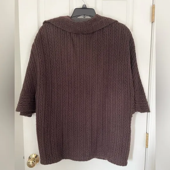 CAbi Repose Cape Oversized Open KnitCardigan Poncho Brown Size M/L