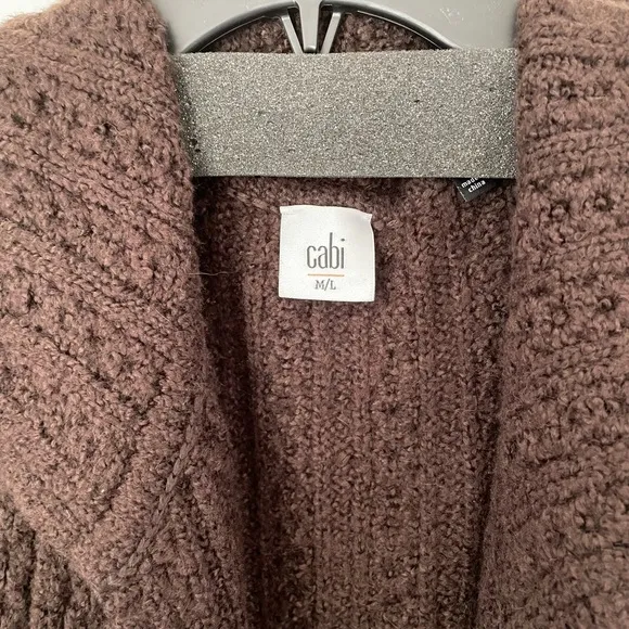 CAbi Repose Cape Oversized Open KnitCardigan Poncho Brown Size M/L