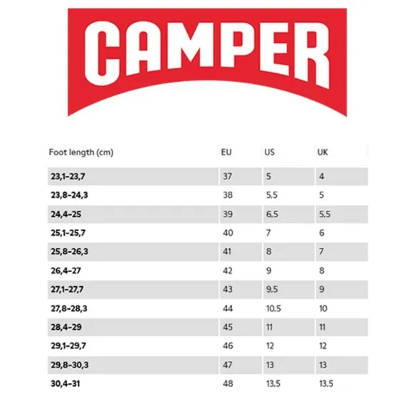 Camper Peu Pista Black Leather Sneakers EUR 44
