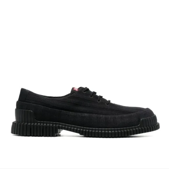 Camper (Size 45/US 11) Men's Black &quot;Pix Ribbed&quot; Knit Lace Up Oxford Sneakers