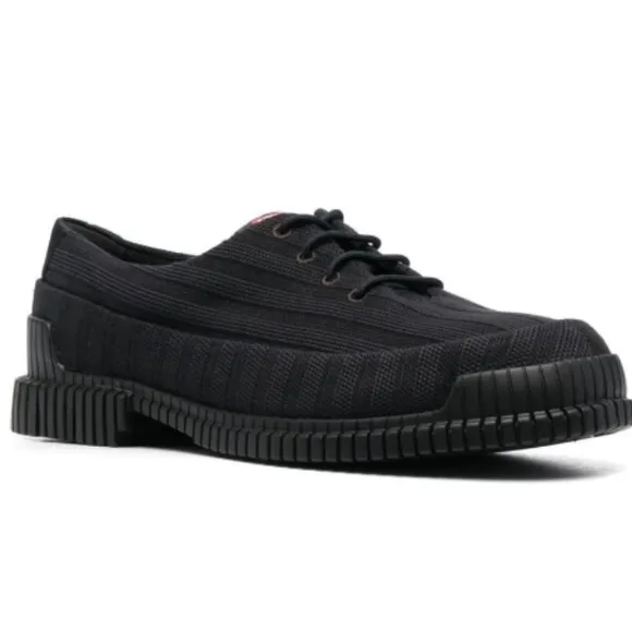 Camper (Size 45/US 11) Men's Black &quot;Pix Ribbed&quot; Knit Lace Up Oxford Sneakers