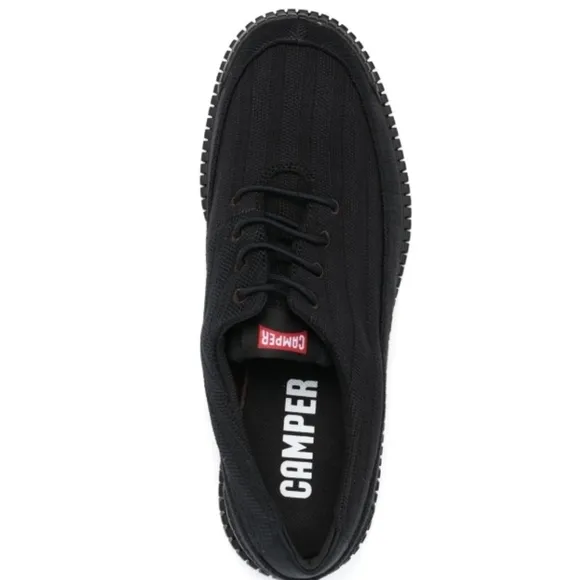 Camper (Size 45/US 11) Men's Black &quot;Pix Ribbed&quot; Knit Lace Up Oxford Sneakers