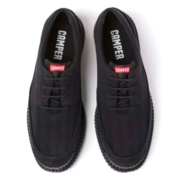 Camper (Size 45/US 11) Men's Black &quot;Pix Ribbed&quot; Knit Lace Up Oxford Sneakers