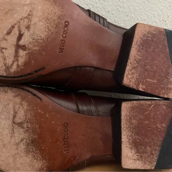 Canali Italian Brown Leather Fringed Stitched Welt Loafer Men’s Dress Shoes 44