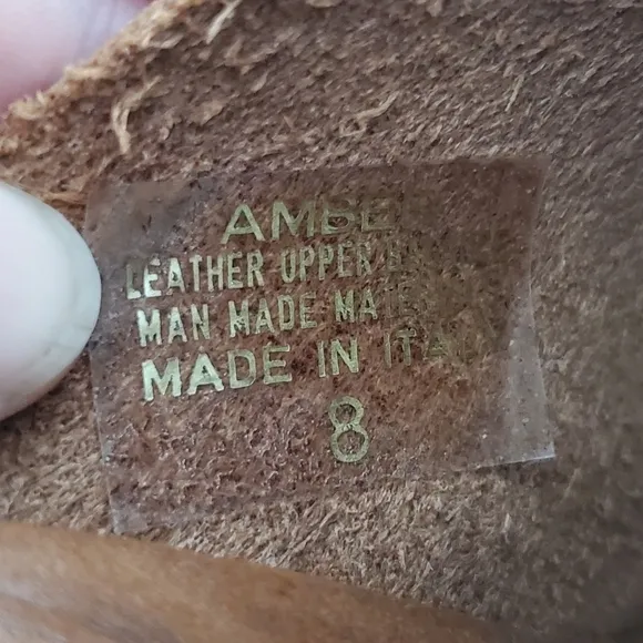 Candies Womens Original Wedge Sandals Heels Slides Brown Leather Size 8