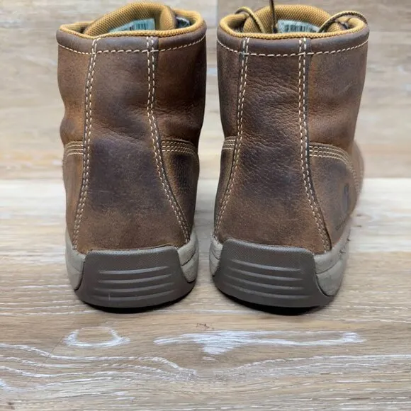 Carhartt Lightweight Brown Leather Wedge Heel Moc Toe Chukka Boots Men's Size 12