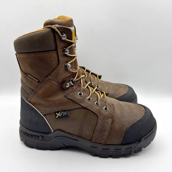 Carhartt Men Rugged Flex 8&quot; Composite Toe Work Boot US 8.5M EU 41.5 Brown WP GUC