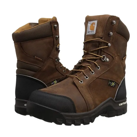 Carhartt Men Rugged Flex 8&quot; Composite Toe Work Boot US 8.5M EU 41.5 Brown WP GUC