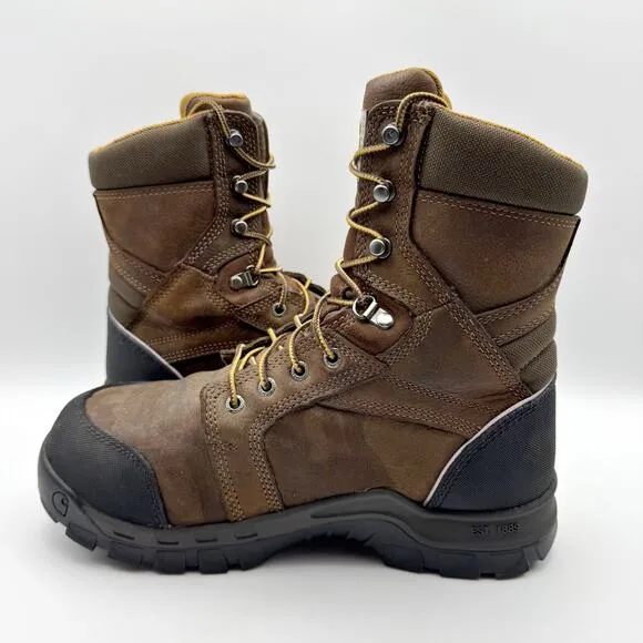 Carhartt Men Rugged Flex 8&quot; Composite Toe Work Boot US 8.5M EU 41.5 Brown WP GUC