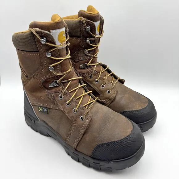 Carhartt Men Rugged Flex 8&quot; Composite Toe Work Boot US 8.5M EU 41.5 Brown WP GUC