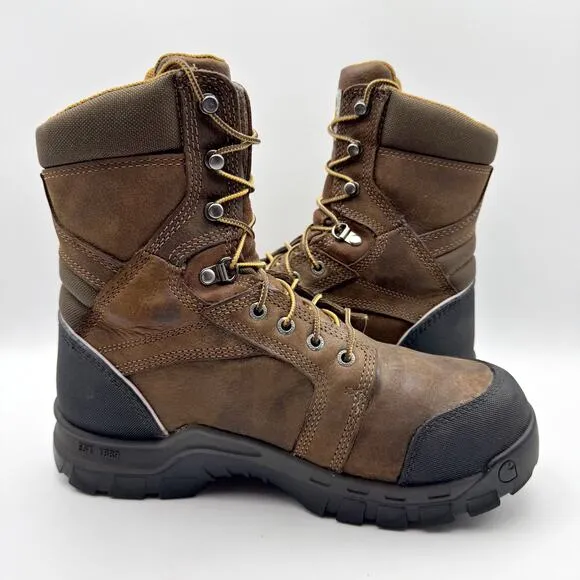 Carhartt Men Rugged Flex 8&quot; Composite Toe Work Boot US 8.5M EU 41.5 Brown WP GUC