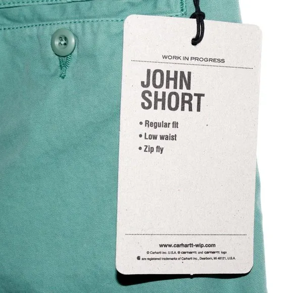 Carhartt WIP &quot;John Short&quot; in &quot;Catnip&quot; Faded Seafoam Green