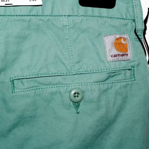 Carhartt WIP &quot;John Short&quot; in &quot;Catnip&quot; Faded Seafoam Green