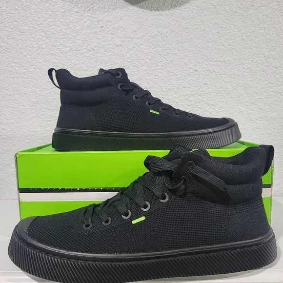 Cariuma All Black Knit IBI HIGH Sneaker Unisex M 11.5 Bamboo NIB