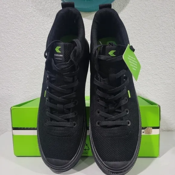 Cariuma All Black Knit IBI HIGH Sneaker Unisex M 11.5 Bamboo NIB