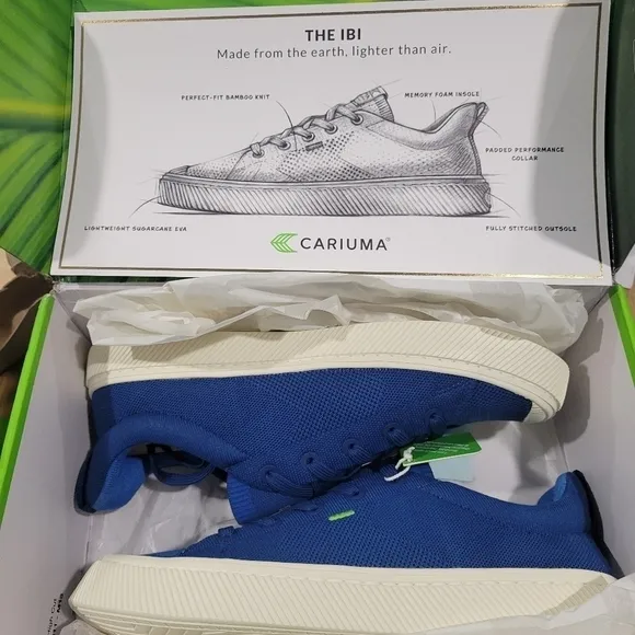 Cariuma IBI Low Mineral Blue Knit Sneaker New in Box