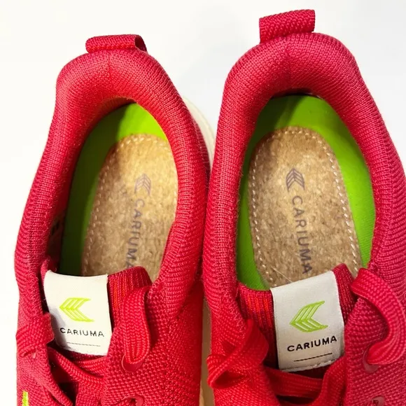 Cariuma IBI Low Top Lace Up Raw Red Knit Sneakers Men’s Size 7, Women’s 8.5