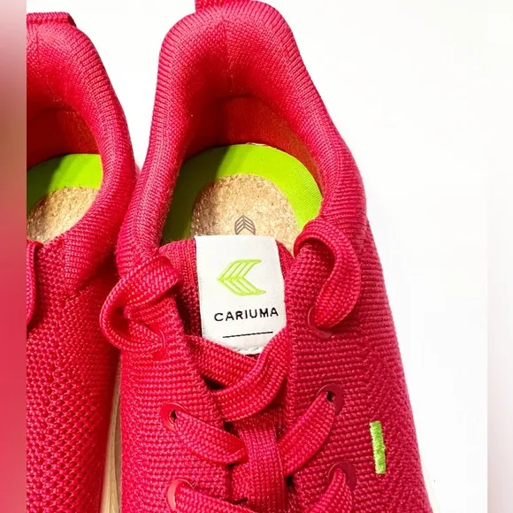Cariuma IBI Low Top Lace Up Raw Red Knit Sneakers Men’s Size 7, Women’s 8.5