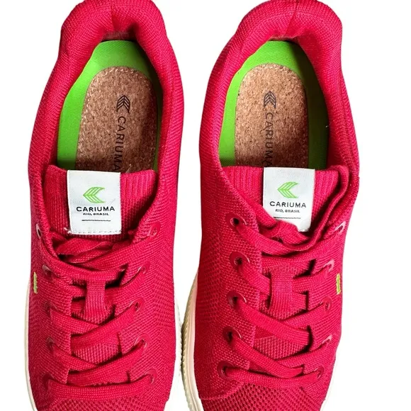 Cariuma Red Canvas Knit Low-Top Sneakers SZ 8.5 Men 10 women