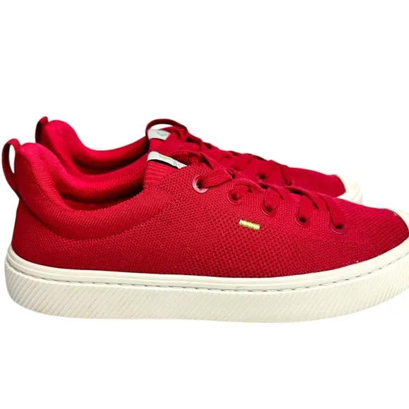 Cariuma Red Canvas Knit Low-Top Sneakers SZ 8.5 Men 10 women