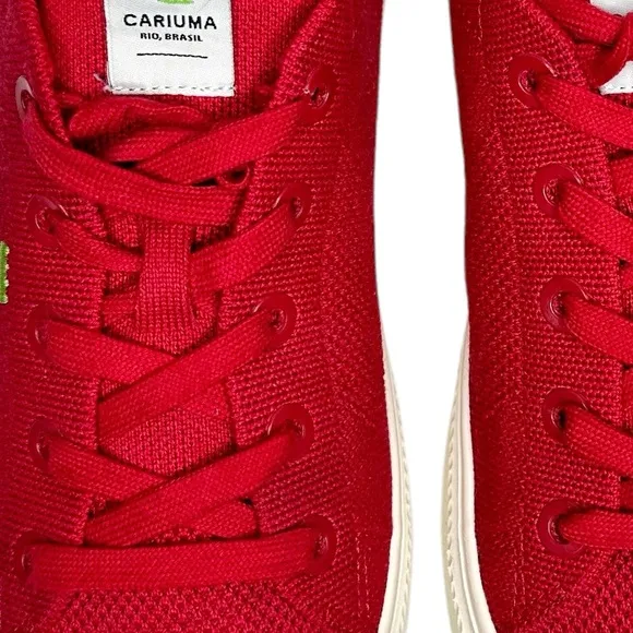 Cariuma Red Canvas Knit Low-Top Sneakers SZ 8.5 Men 10 women