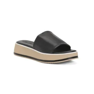 CARLO PERA Black Made In Italy Leather Nappa One Band Sandals