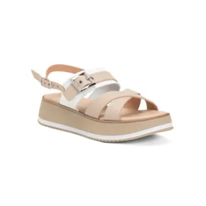 CARLO PERA White Made In Italy Leather Cross Band Sandals