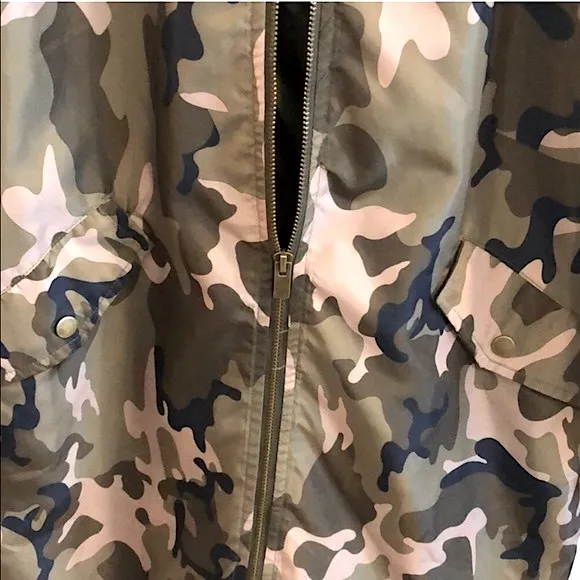 🆕Casual Lightweight Camouflage Zip-up Windbreaker Jacket w/Adjustable Bottom