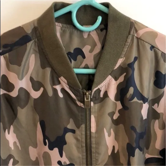 🆕Casual Lightweight Camouflage Zip-up Windbreaker Jacket w/Adjustable Bottom