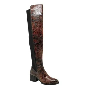 Charles David Reason Dark Brown Snake Skin Pattern Boots 5.5