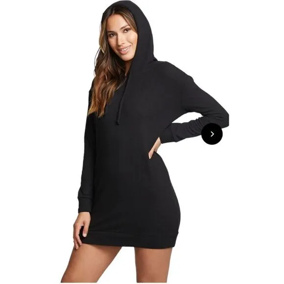 Chaser Long Sleeve Black Hoodie Dress Sz Small NWT