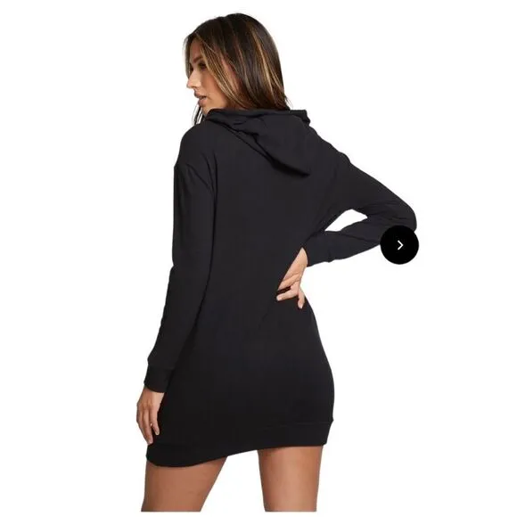 Chaser Long Sleeve Black Hoodie Dress Sz Small NWT