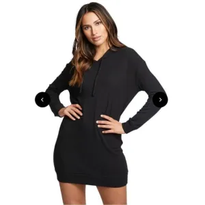 Chaser Long Sleeve Black Hoodie Dress Sz Small NWT