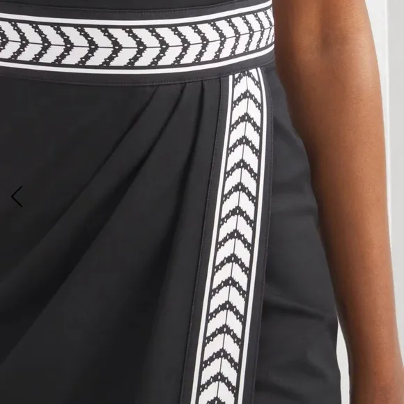 Chevron-Printed Wrap Midi Dress WHBM