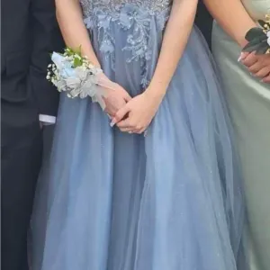 Chic Blue Embellished Dress Prom