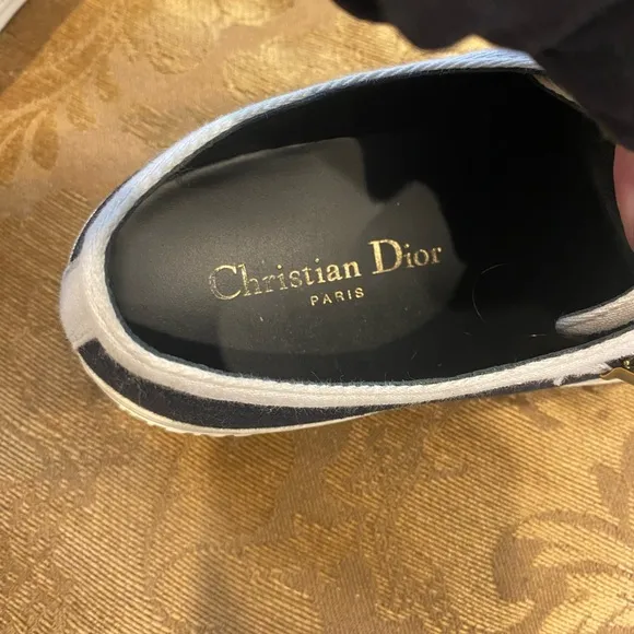 Christian Dior black  cotton canvas sneakers. Size 37.5. Great condition!!