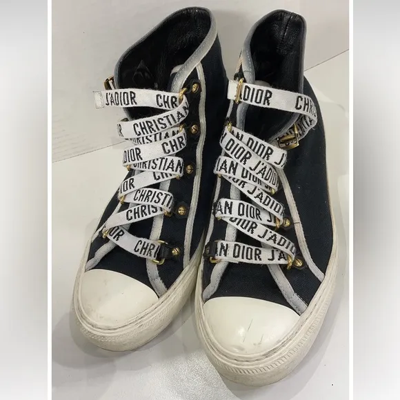 Christian Dior // Walk ‘n Dior High-Top Sneakers in Black and White