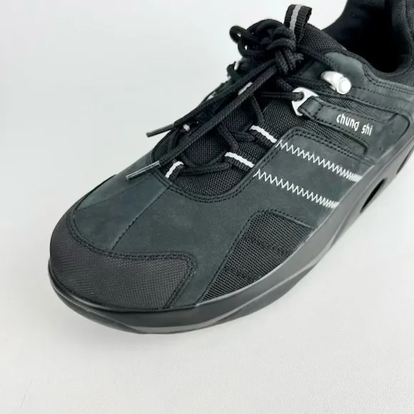 Chung Shi Rocker Black Leather Toning Walking Shoes 11