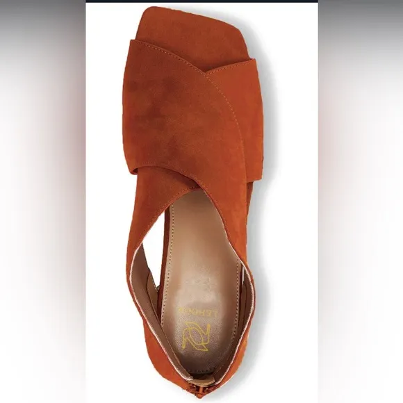 Chunky Heel Open Toe Booties Suede Side Cut-Out Ankle Boots Square Peep Toe 2 “